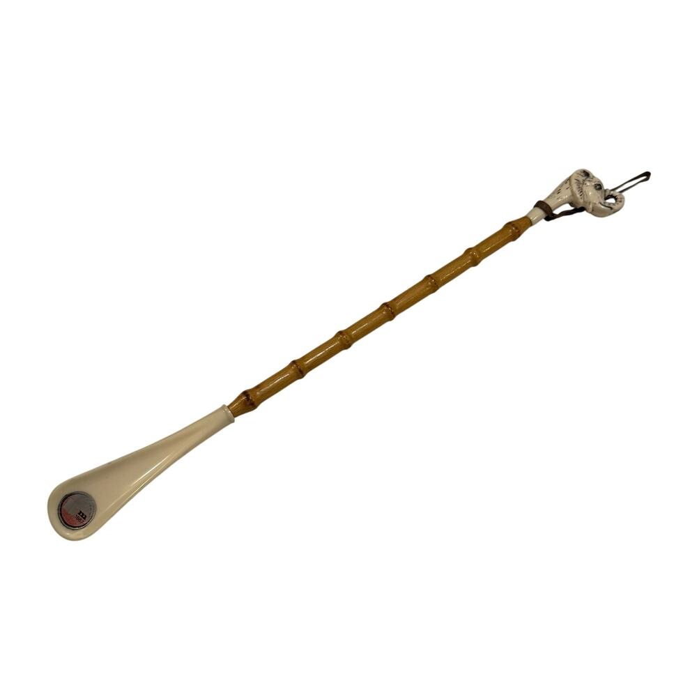 Vintage Ravarini Castoldi Italy Long Shoe Horn Bamboo Plastic Elephant Head 21"